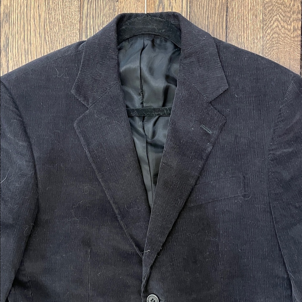 le chateau Men's Black Sport Coat Blazer in Corderoy